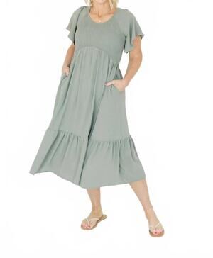 NEW MIKAROSE ingrid midi dress - plus in blue